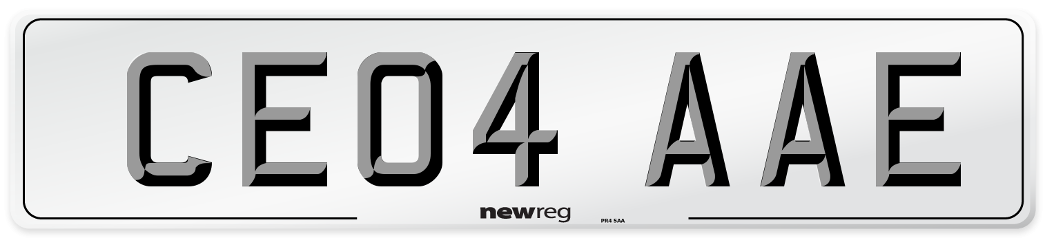 CE04 AAE Number Plate from New Reg